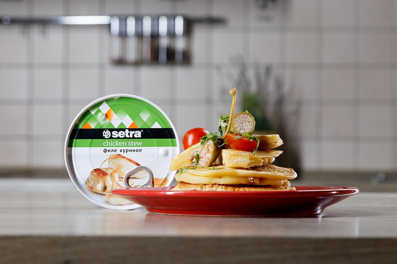 Pancakes with Setra chicken stew